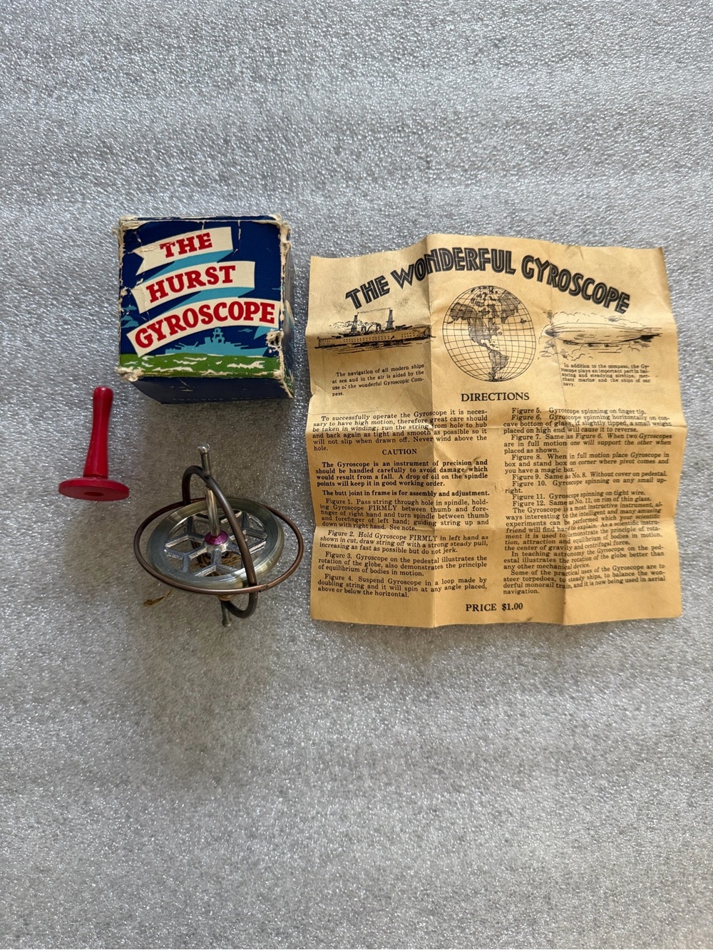 The Hurst Gyroscope Vintage Toy with Original Box